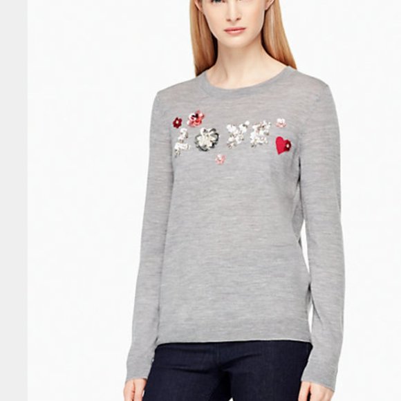 Kate Spade Embellished "Love" sweater - Picture 1 of 6